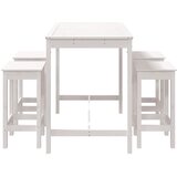  5-dijelni vrtni barski set bijeli od masivne borovine | Eponuda.com