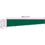  Vjetrobran sa 6 panela od tkanine 800 x 160 cm zeleni | Eponuda.com