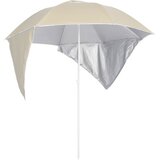  Suncobran za plažu s bočnim stijenkama boja pijeska 215 cm | shoptok.hr