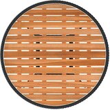  Vrtni blagovaonski stol crni Ø 70 cm poliratan i bagremovo drvo | Eponuda.com
