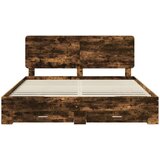  Okvir za krevet s uzglavljem Dimljeni hrast 200 x 200 cm | shoptok.hr