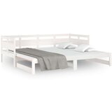  Izvlečna dnevna postelja bela trdna borovina 2x(80x200) cm, (20600921) | Shoptok.si