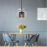 Toolight staklena viseća svjetiljka crna loft APP558-1CP 25cm | shoptok.hr