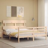 vidaXL Posteljni okvir z vzglavjem 160x200 cm trden les Cene