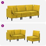  Komplet pohištva za dnevno sobo z blazino 3 pcs Rumena Žamet, (5000272735) | Shoptok.si