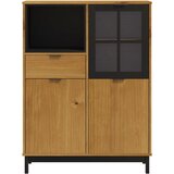  Visoka komoda sa staklenim vratima FLAM 92x40x122,5 cm borovina | shoptok.hr