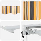  Električni zložljiv senčnik Rumena, Siva in Bela 3,5 x 2,5 m, (5000206382) | Shoptok.si