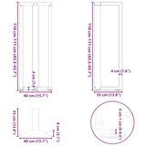  Noge za barsko mizo v obliki črke T, 2 kosa, bele barve, 40x35x(110-111) cm, jeklo | Shoptok.si