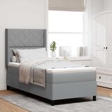  LED Box Spring Krevet Svijetlo siva 100 x 200 cm tkanina | shoptok.hr