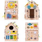 ECO TOYS Drvena kućica za djecu, edukativna ploča XXL 30 elemenata | shoptok.hr