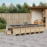  The Living Store Vrtna jedilna garnitura 17-delna z blazinami bež poli ratan - Vrtna Jedilna Garnitura, (21476066) | Shoptok.si