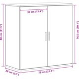  Kreveta Umjetnički hrast 79 x 38 x 80 cm Konstruirano drvo | shoptok.hr