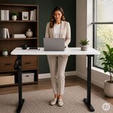  Električni radni stol 120x60 cm, podesiv po visini 72-118 cm, bijeli, ModernHome | shoptok.hr