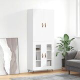 vidaXL Visoka omara bela 69,5x34x180 cm inženirski les | Shoptok.si