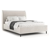 Maison de Rêve Kremno bela oblazinjena zakonska postelja s prostorom za shranjevanje z letvenim dnom 180x200 cm Shell – | Shoptok.si