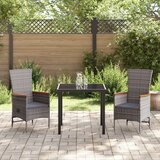 vidaXL 3-dijelni set za objedovanje s jastučićima siva poly ratan | shoptok.hr