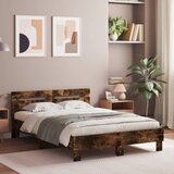 Maison Chic Posteljni okvir - Dvoposteljna postelja - Zakonska postelja z vzglavjem dimljen hrast 120x190 cm inž. les-J16092, (21769729) | Shoptok.si