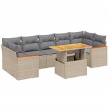 Maison Chic Seti vrtnega pohištva - Vrtna garnitura - Vrtni pohištvo set 8-delna z blazinami bež poli ratan, (21800105) | Shoptok.si