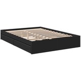 vidaXL Posteljni okvir s predali črn 120x190 cm inženirski les, (21215954) Cene