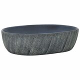 Nadgradni umivaonik crno-sivi ovalni 47 x 33 x 13 cm keramički | shoptok.hr