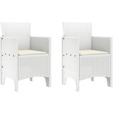 vidaXL set od 2 vrtne stolice s jastučićima bijeli poli ratan | shoptok.hr