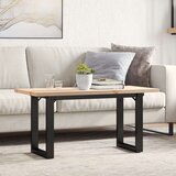 vidaXL Stolić za kavu O-oblika 100x50x45 5 cm od borovine i željeza | shoptok.hr