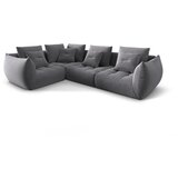 Micadoni Temno siva kotna sedežna garnitura iz tkanine bouclé (levi kot/v obliki črke L) Bloom – Home | Shoptok.si