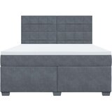 vidaXL Box spring postelja z vzmetnico temno siva 180x200 cm žamet | Shoptok.si
