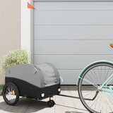 vidaXL Kolesarska prikolica črna in siva 30 kg železo | Shoptok.si