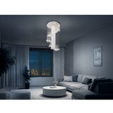  LED kristalna plafonska svetiljka NAURU LED/24W/230V, prečnik 45 cm, sjajni hrom + daljinski upravljač | Eponuda.com