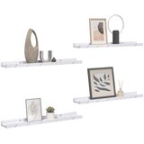  Polica na zidu s policom 4 pcs Bijeli mramor 40 x 9 x 3 cm | shoptok.hr