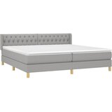  Krevet s oprugama i madracem svjetlosivi 200 x 200cm od tkanine | shoptok.hr