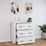  Komoda bijela 80 x 33 x 70 cm od konstruiranog drva | shoptok.hr