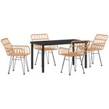 vidaXL set vrtnih stolica od 5 komada smeđi poliratan | shoptok.hr