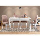 Hanah home Santiago White Stone V2 WhiteStone Extendable Dining Table & Chairs Set (5 Pieces) | ePonuda.com