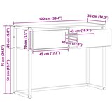  Stranska miza Črna Orehovina 100 x 36 x 75 cm Konstruiran les, (5000201920) | Shoptok.si