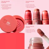 3INA The No-Rules Powder višenamjenska šminka za oči, usne i lice nijansa 244 - Classic red, shimmer 8 g | shoptok.hr