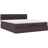  Otomanski krevet s madracem i LED tamnosmeđi 180x200 cm tkanine | shoptok.hr
