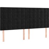 vidaXL LED uzglavlje crno 160x5x118/128 cm baršunasto | shoptok.hr