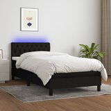 The Living Store Box spring postelja z vzmetnico LED črna 100x200 cm blago - Box Spring Postelja, (21519047) | Shoptok.si