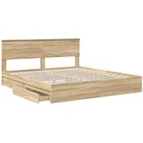 Krevet s od storage Sonoma hrast 180 x 200 cm Konstruirano drvo | shoptok.hr