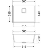 GL granitna sudopera bari 1K crna 560x440x220MM | ePonuda.com