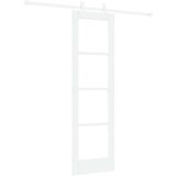  Klizna vrata Bijelo 61 x 198,5 cm Masivna borovina i staklo | shoptok.hr