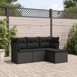 vidaXL 4-dijelni set vrtnih sofa od poliratana s jastucima crni Cijene