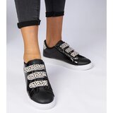 Gemre Black sneakers with animal finish and Velcro Astrala | shoptok.hr