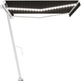  Tenda na ručno uvlačenje s LED svjetlima 450 x 300 cm antracit | shoptok.hr