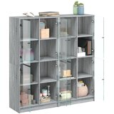  Regal za knjige s vratima boja hrasta 136x37x142 cm drveni | Eponuda.ba