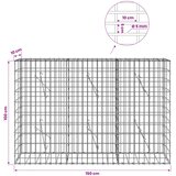  Gabion s žicom debljine 5 mm i mrežom 5x10 cm 150x10x100 cm | shoptok.hr