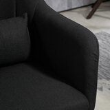  Okretna stolica uredska stolica s podesivom visinom poliester imitirajući lan metal 60 x 60 x 79-91 cm crna | shoptok.hr