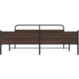 Metalni Kovinski posteljni okvir brez vzmetnice rjavi hrast 193x203 cm, (21611809) | Shoptok.si